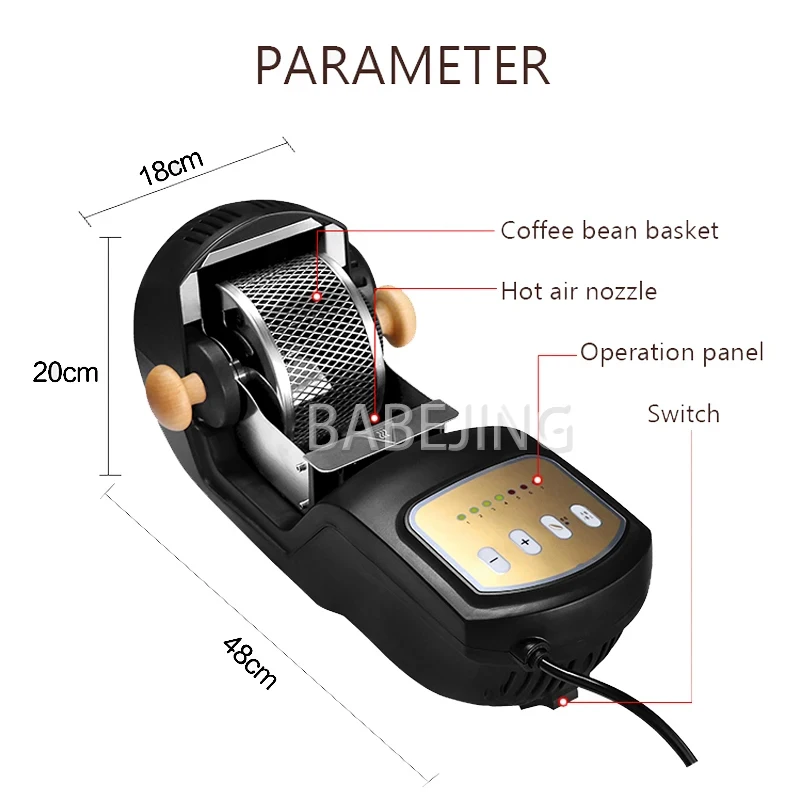 Automatic Electric Coffee Bean Roaster for Home Use - Perfect Roast Cooling Fryer - New Model for Beverage Lovers