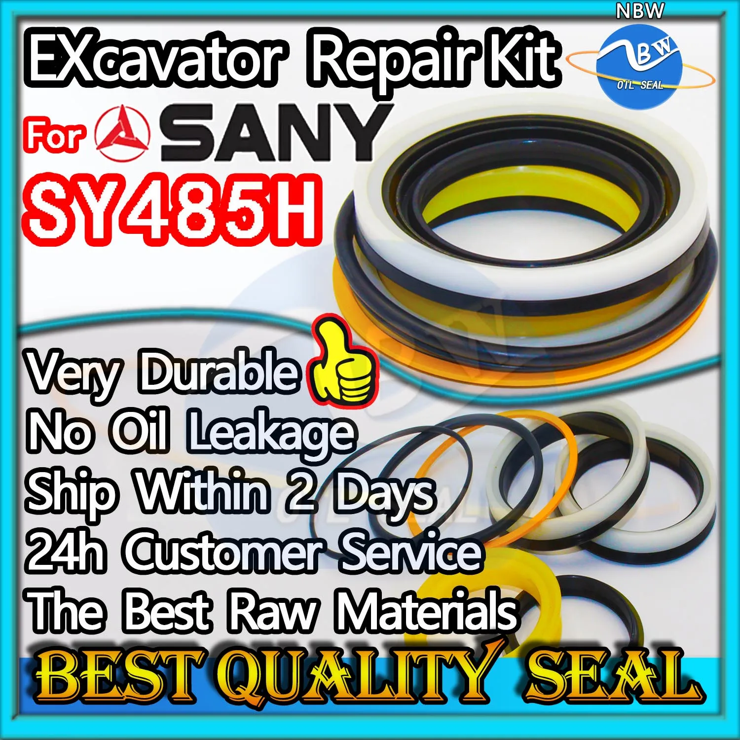 

For Sany SY485H High Quality Oil Seal Kit Excavator Repair TRAVEL Joystick Engine O-ring Cylinder BOOM ARM Bucket Hydraulic Pump