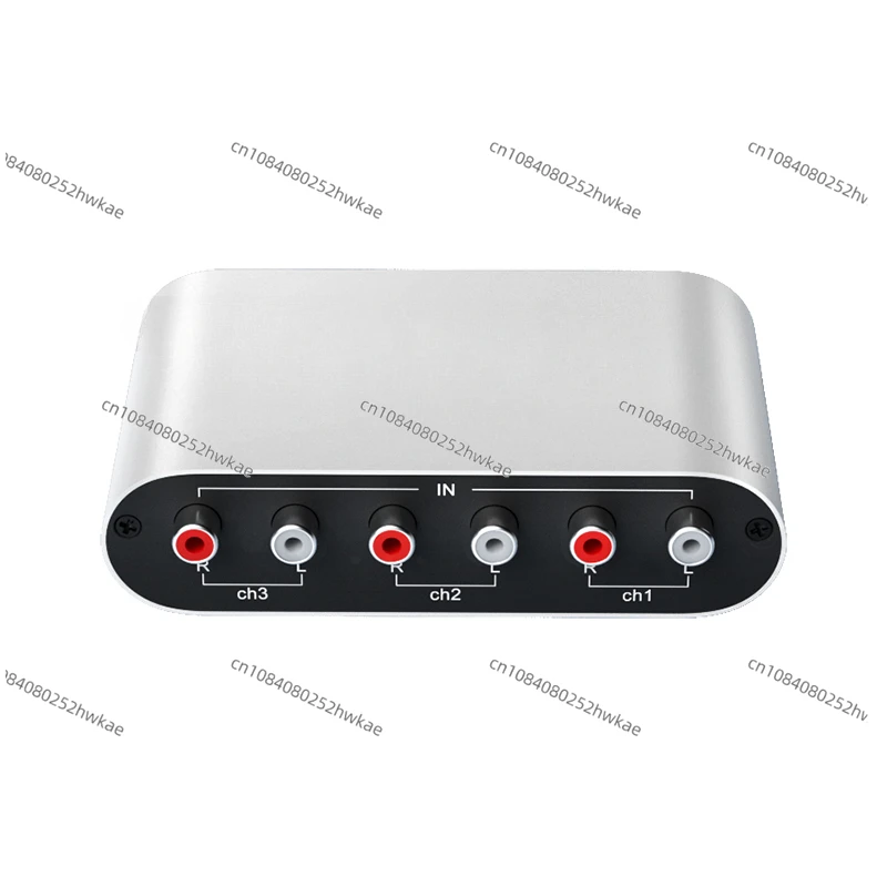 Audio Signal Switcher with Remote Control 3 in 1 Out 3 in 1 Out AUX Double Lotus Cable Audio Two-way Frequency Division