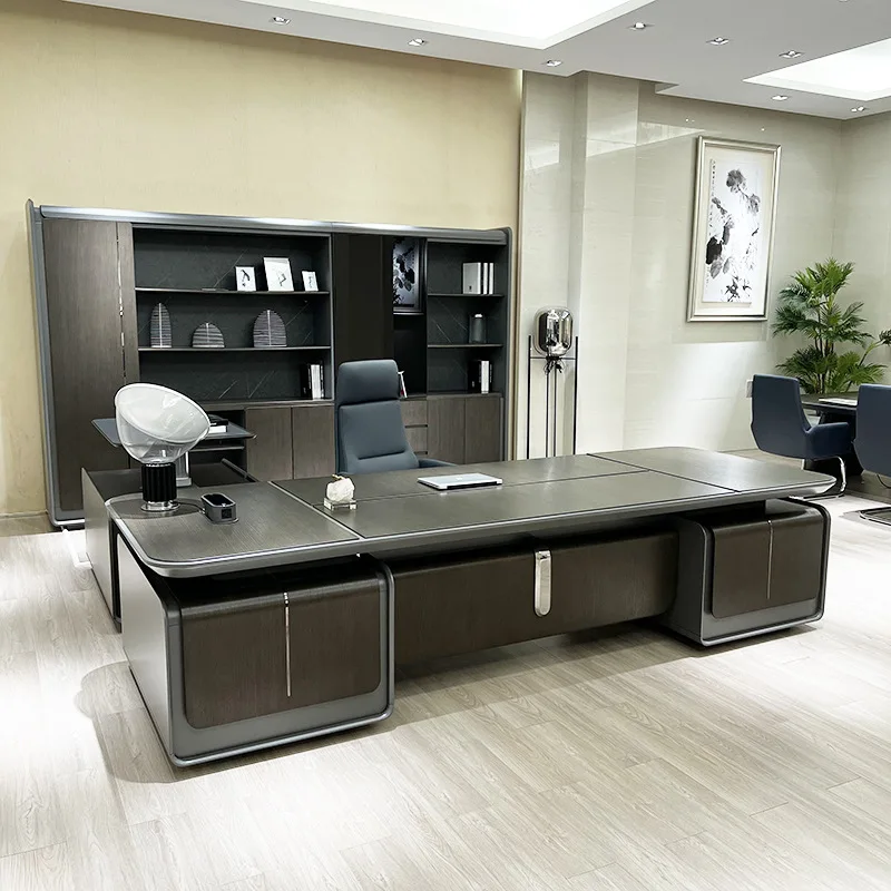 

Guochaofeng Intelligent Lifting Chairperson Taipan Desk High-end Atmospheric Boss Desk President Desk Wireless