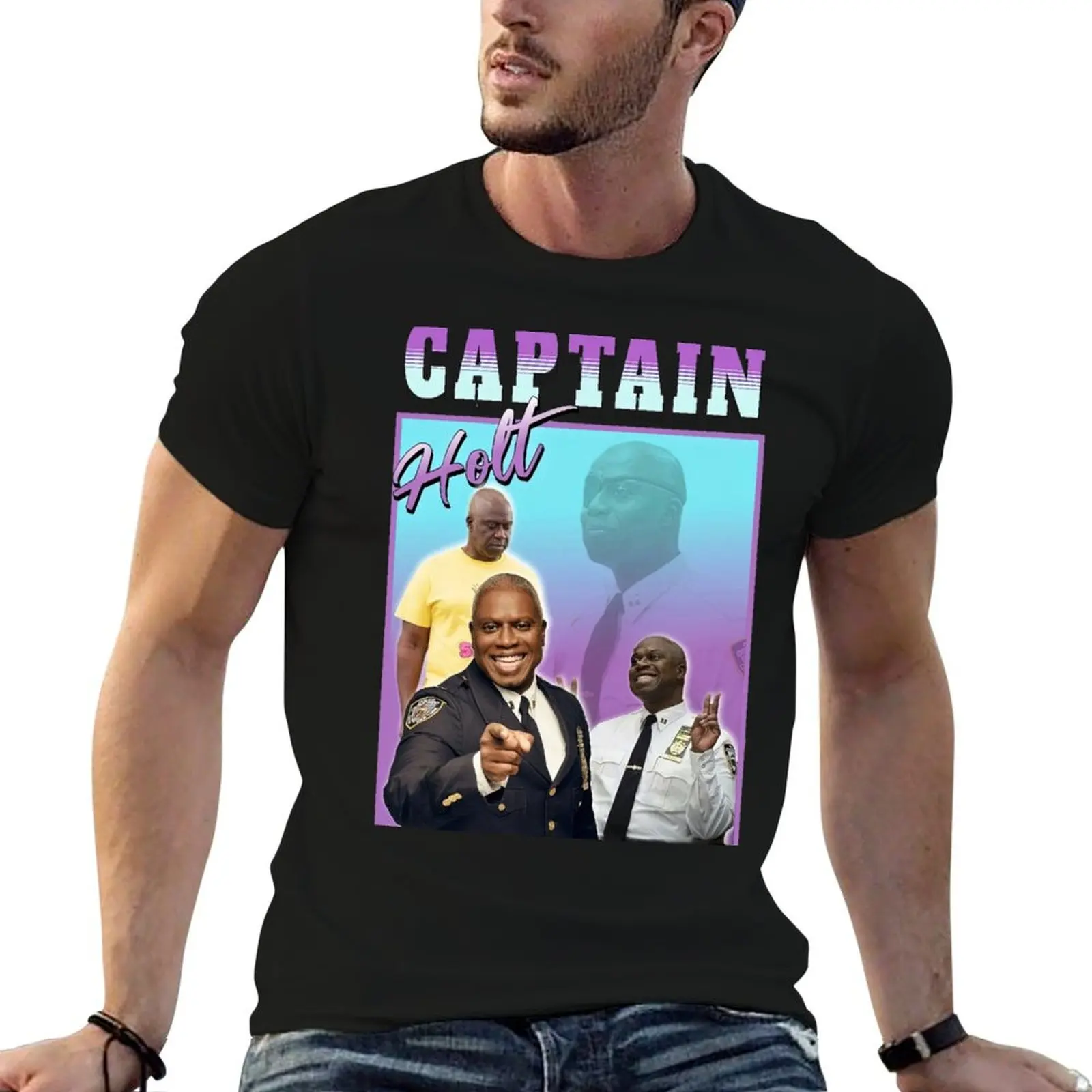 Captain Holt Homage T-Shirt Plus Size Loose Short Sleeve Top