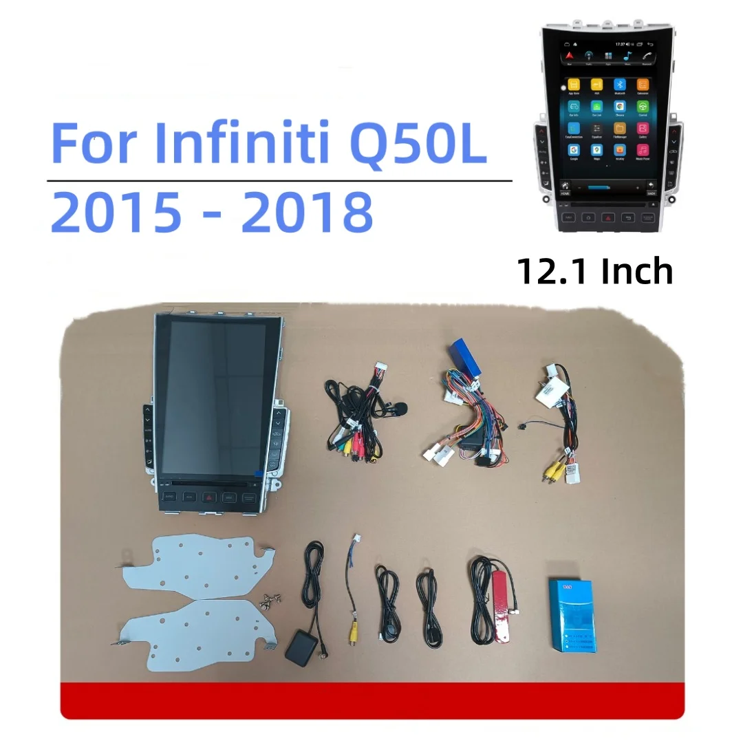 

12.1'' Vertical Touch Screen Multimedia Stereo Android 13 Player For Infiniti Q50L 2015 - 2018 Car GPS Radio Head Unit CarPlay