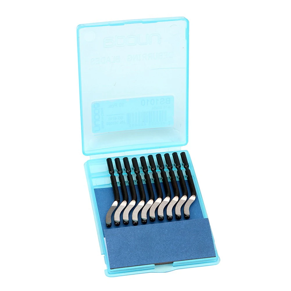 Deburr Blade Deburring Tools With 10pcs Rotary Deburr Blades Deburring Remover Hand Tools Handle High Speed Steel Burr