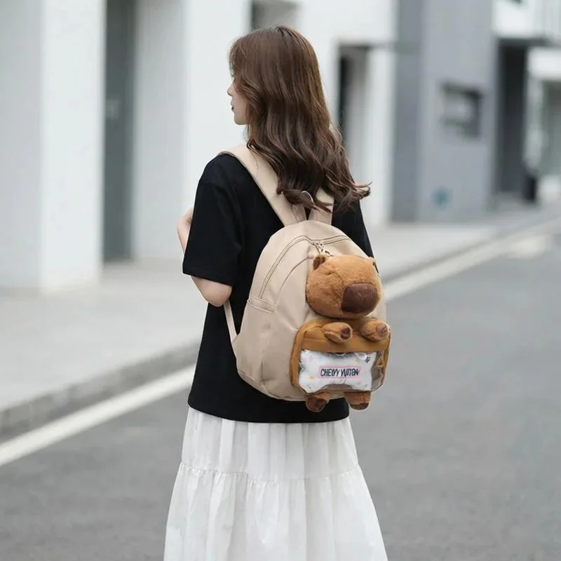 

Kawaii Capybara School Backpack For Girls Boys Large Capacity Cartoon Bookbag Unisex College Travel Casual Daypack