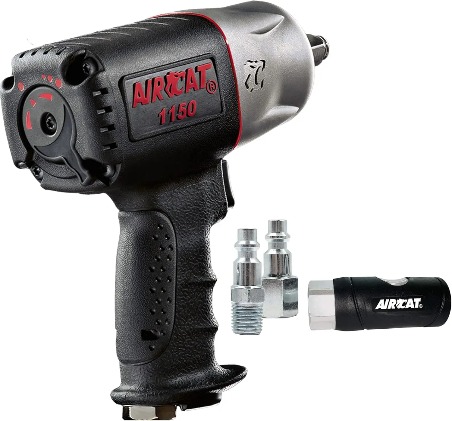 Pneumatic Tools 1150 1/2-Inch Drive Killer Torque Composite Impact Wrench 1295 Ft-Lbs, With Coupler Set