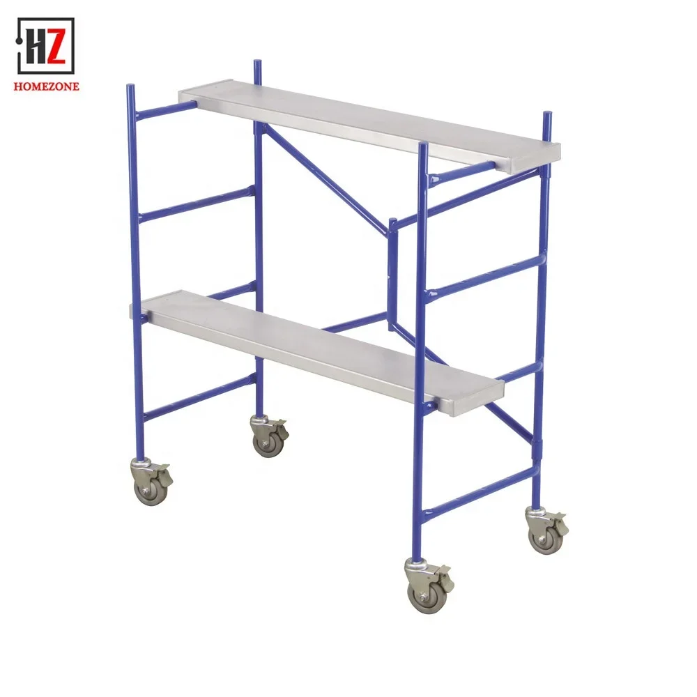 Multi-use mini Scaffold Portable 4 Step Ladder Rolling Metal Work Platform