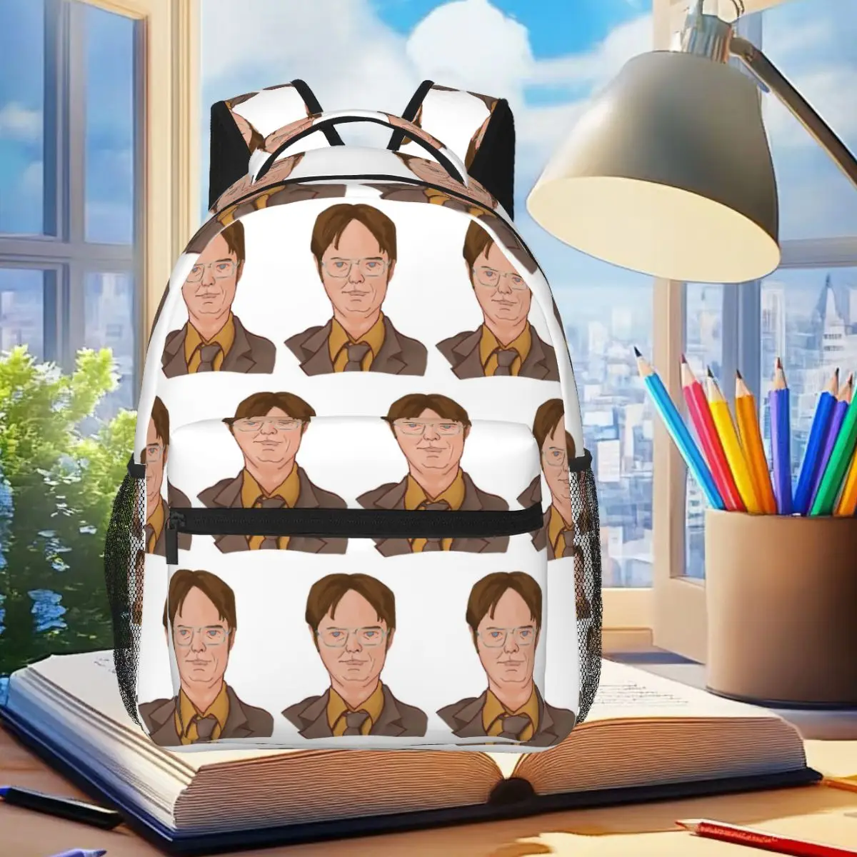 

Dwight Schrute Backpack Student Boys Girls BookBag Children School Bag Computer Shoulder Bags for Men Women