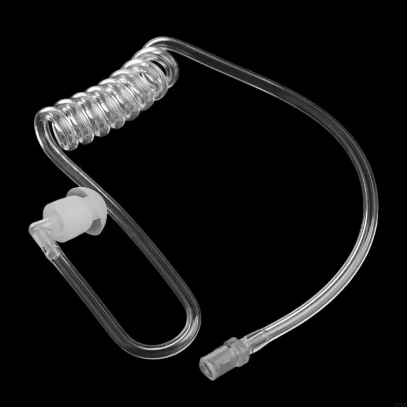 97QA Transparent Coil Acoustic Air Tube Earplug Replacement For Radio Earpiece Headse