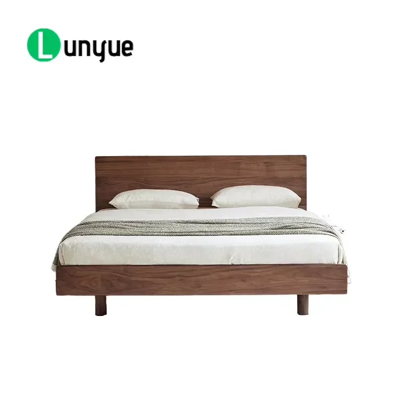 18 Inch Solid Wood Full Size Bed Frame Modern Metal Slat Support No Box Spring Needed Eco Friendly Sturdy Bedroom Furniture