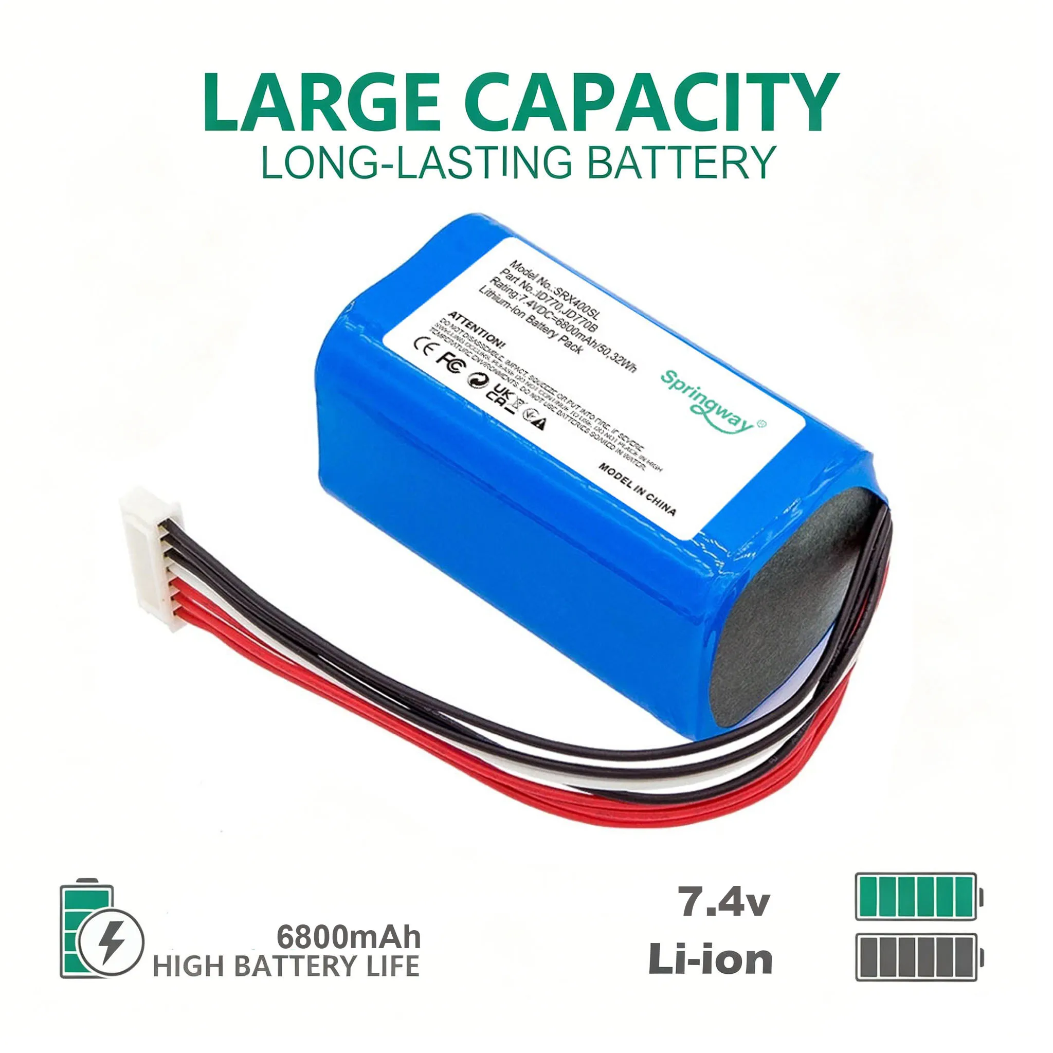 SW Speaker 6800mAh Battery ID770,JD770B,ID659B for Sony SRS-XB41 SRS-XB40