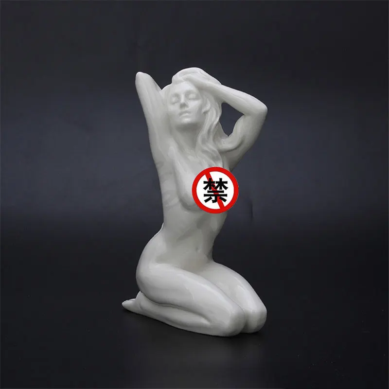 Modern Art Abstract Woman Body Art Sculpture Naked Lady Ceramics Statue Female Nude Figurine Home Decorations Girl Gifts