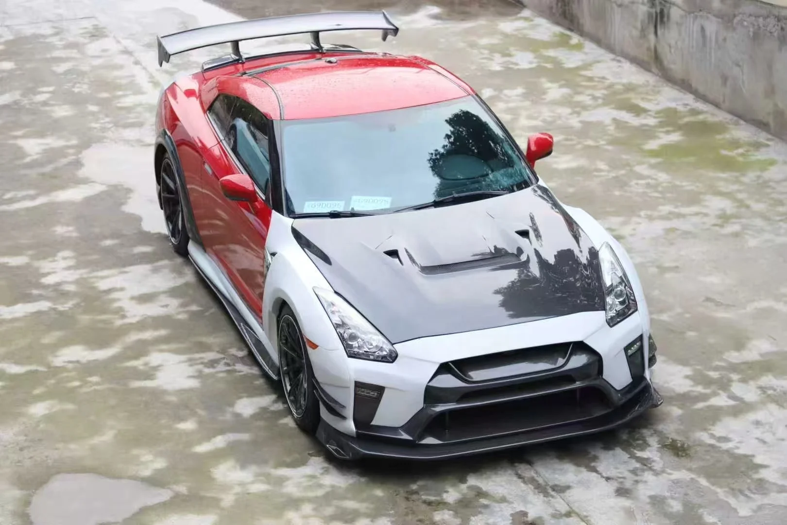 Extreme MakeoverV Style Hood Wing Spoiler Bumper Cover Body Kit Carbon Fiber Front Bumper Rear Bumper Side Skris For Nissa R35