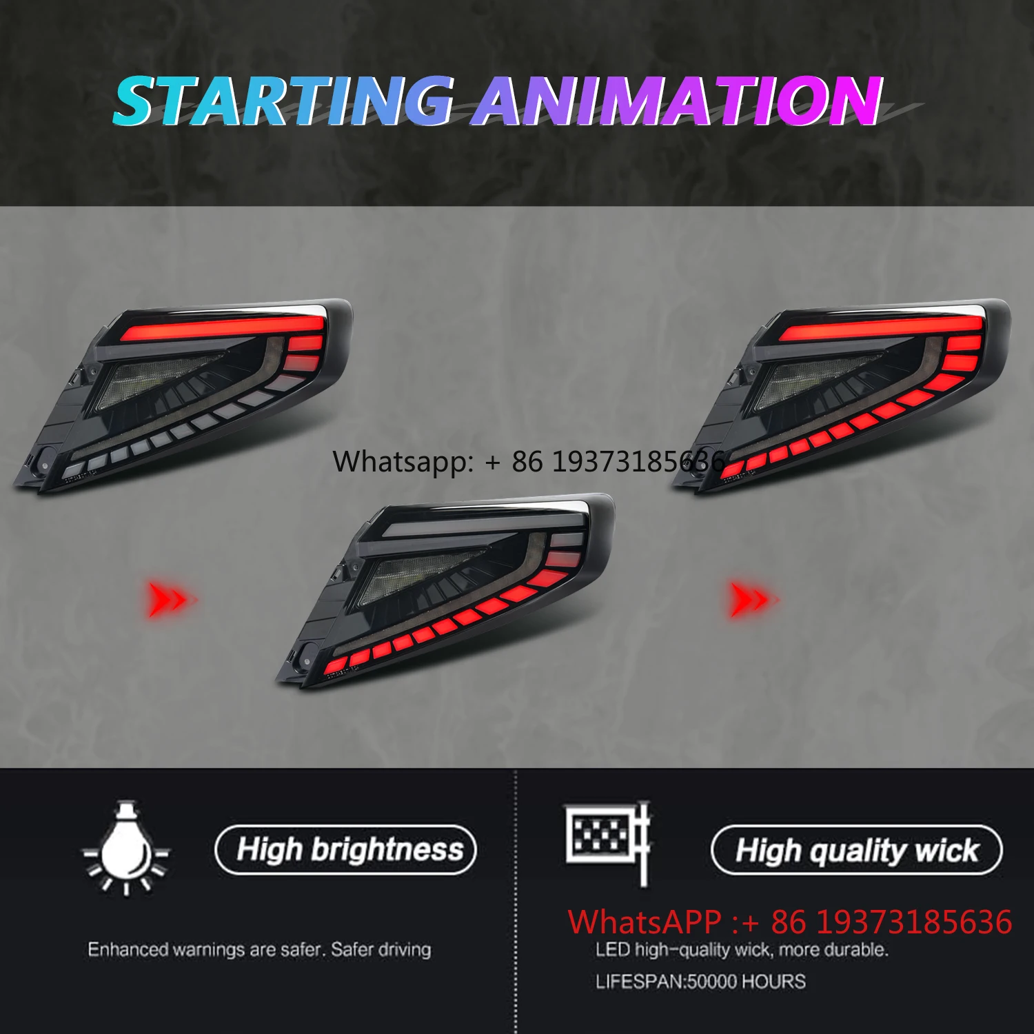 العتيقة 2022-2025 WRX VB مصباح ليد خلفي الجمعية التوصيل والتشغيل إشارة بدوره متتابعة مع عدسة حمراء مدخنة أضواء حالة جديدة