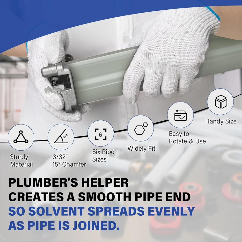 Effective Pipe Reamer Deburring Tool with Sharp Blade PVC Deburring Tool PVC Pipe Cutter for 6 Pipes Size From 1-1/4 To 4-Inch