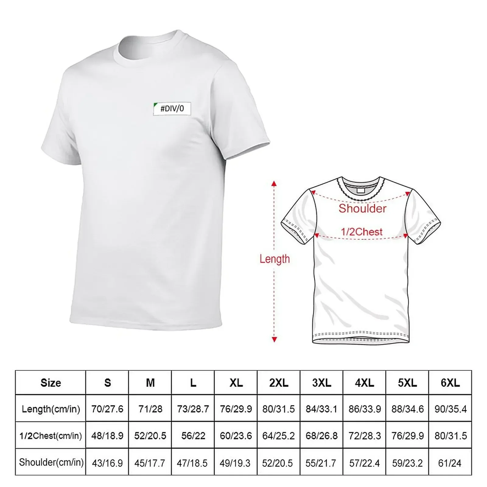 Excel #DIV/0 Error T-Shirt man t shirt plus sizes designer shirts korean fashion T-shirts for men cotton