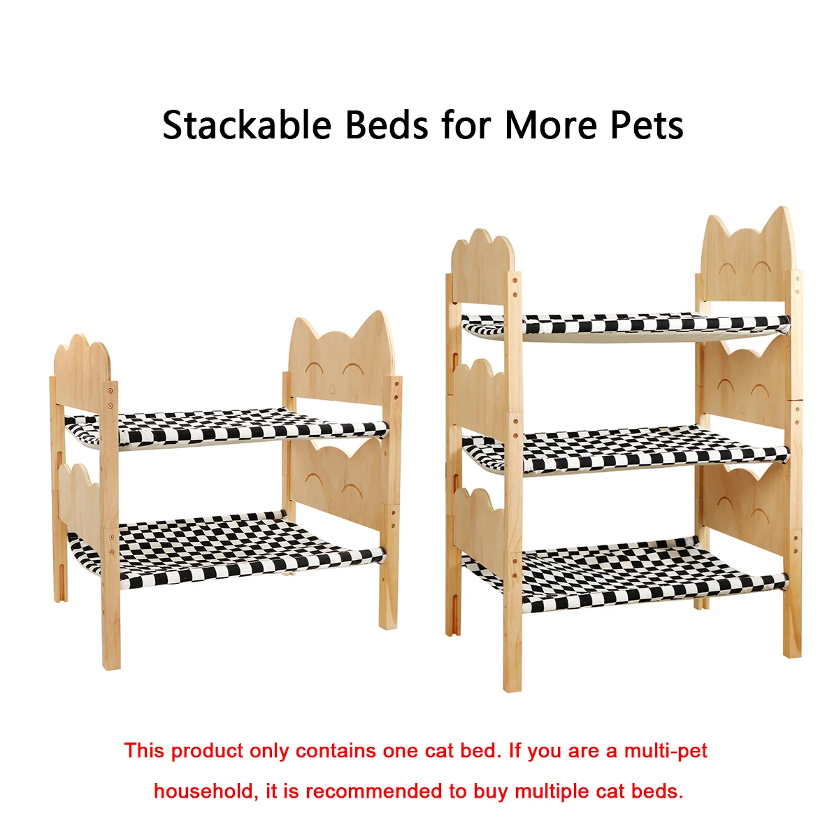 Elevated Cat Bed For Multi-pet Household Space-saving Furniture Cat Wooden Furniture Cat stackable Bed Cat Nest