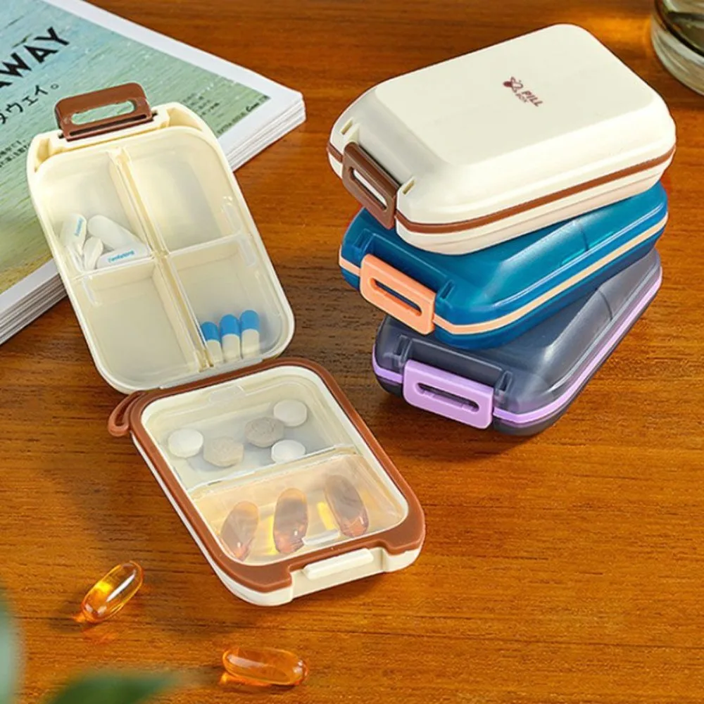 High Beauty Silica Gel Travel Pill Dispenser Frosted Dustproof Mini Medicine Box Lightweight Translucent Weekly Pill Case Travel