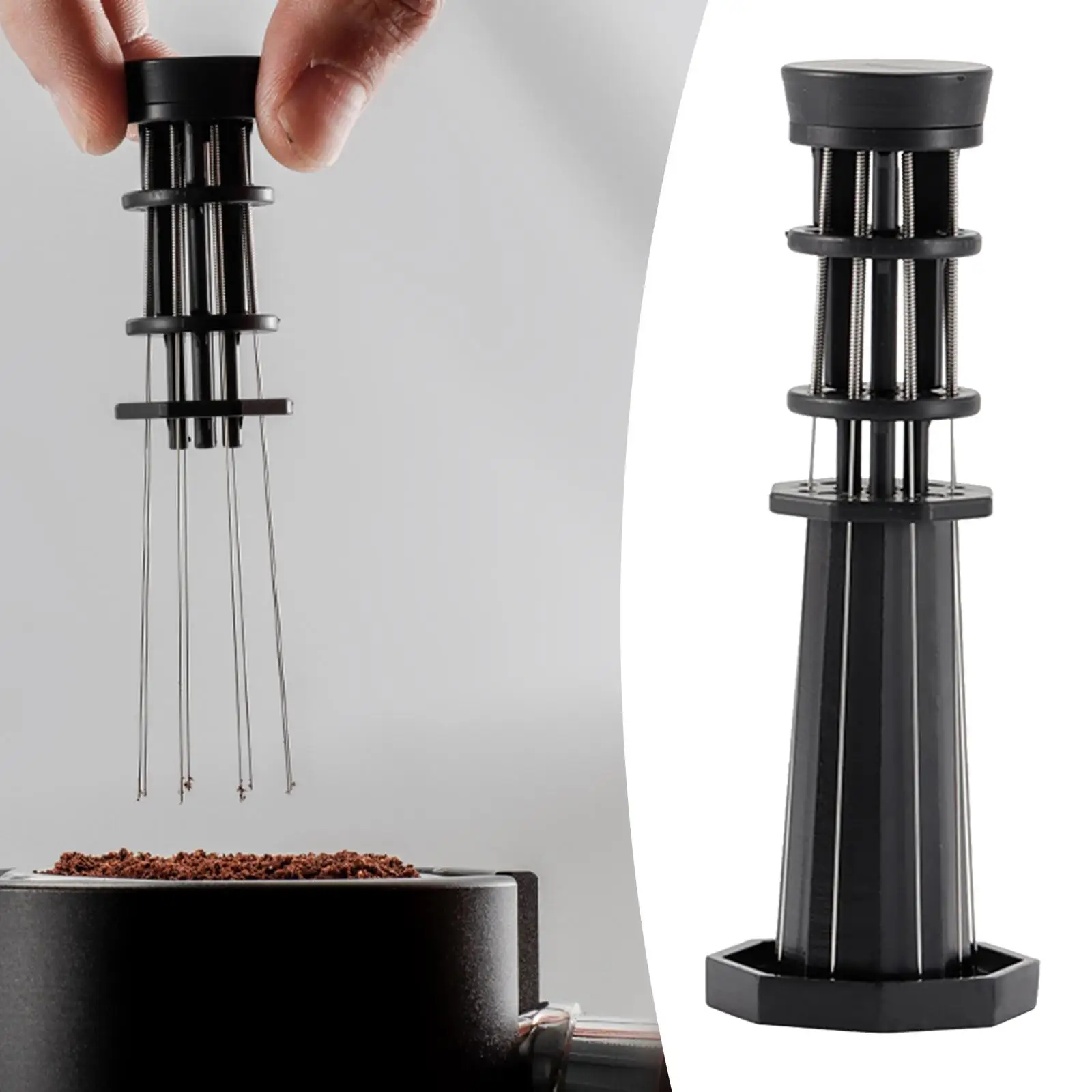 Tamper per mescolare il caffè ABS professionale regolabile smerigliato in acciaio inossidabile 304 Cafe distribuzione fai da te spaziatura uniforme