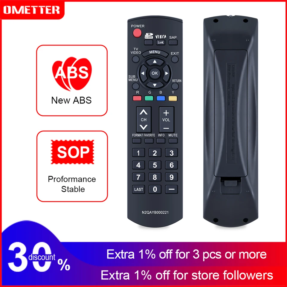 N2QAYB000221 Remote Control for Panasonic TV TH42PZ80U TH50PE8U