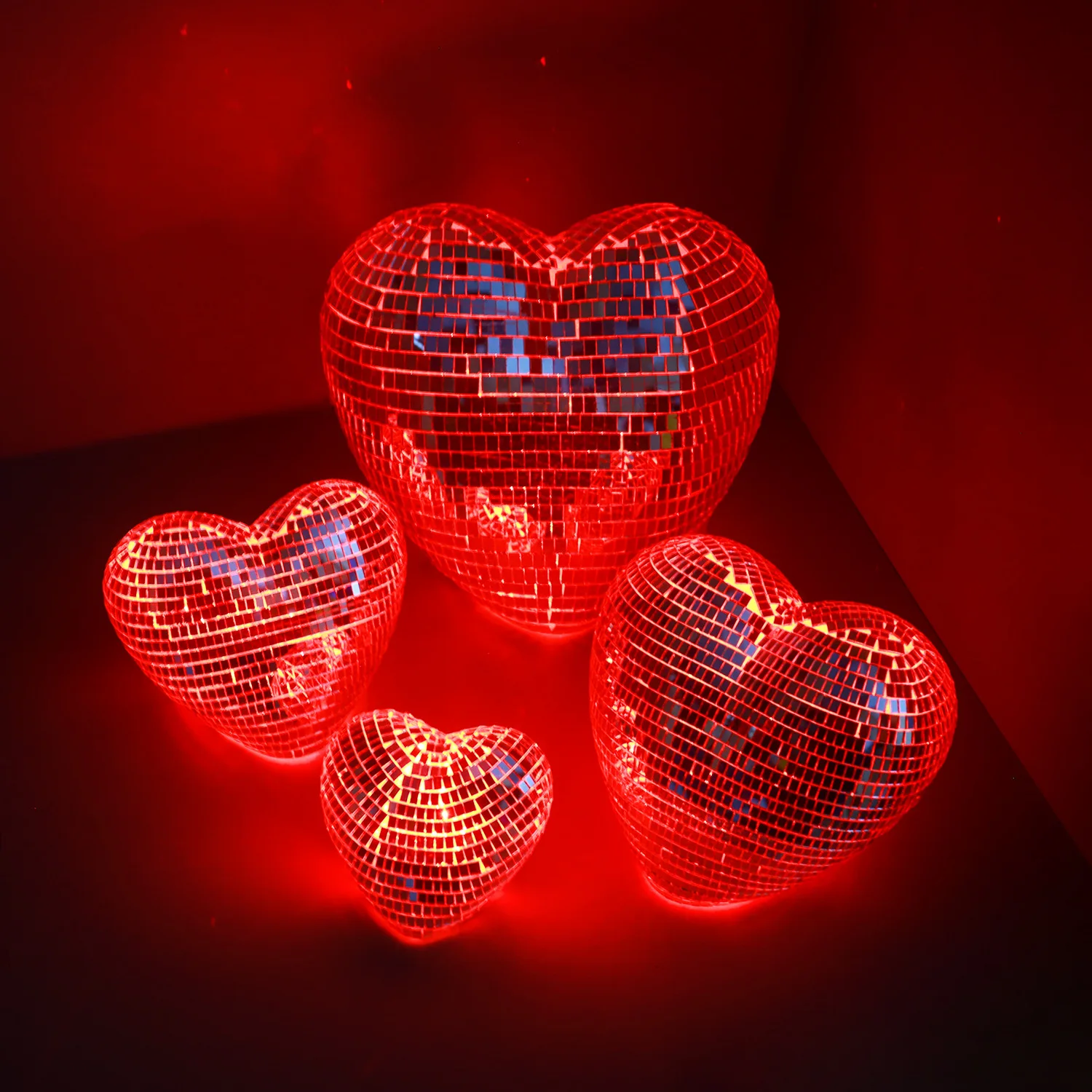 

LED love night lamp mirror patch decoration red peach heart heart shape home decoration Valentine's Day gift
