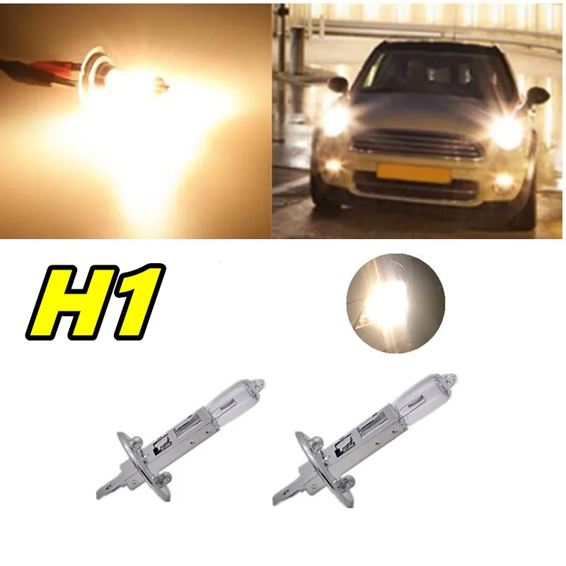 

2Pcs High Quality H1 12V 55W 3200K Warm White Clear Quartz Glass Car Lights Headlight Auto Halogen Bulbs High Beam Lamps