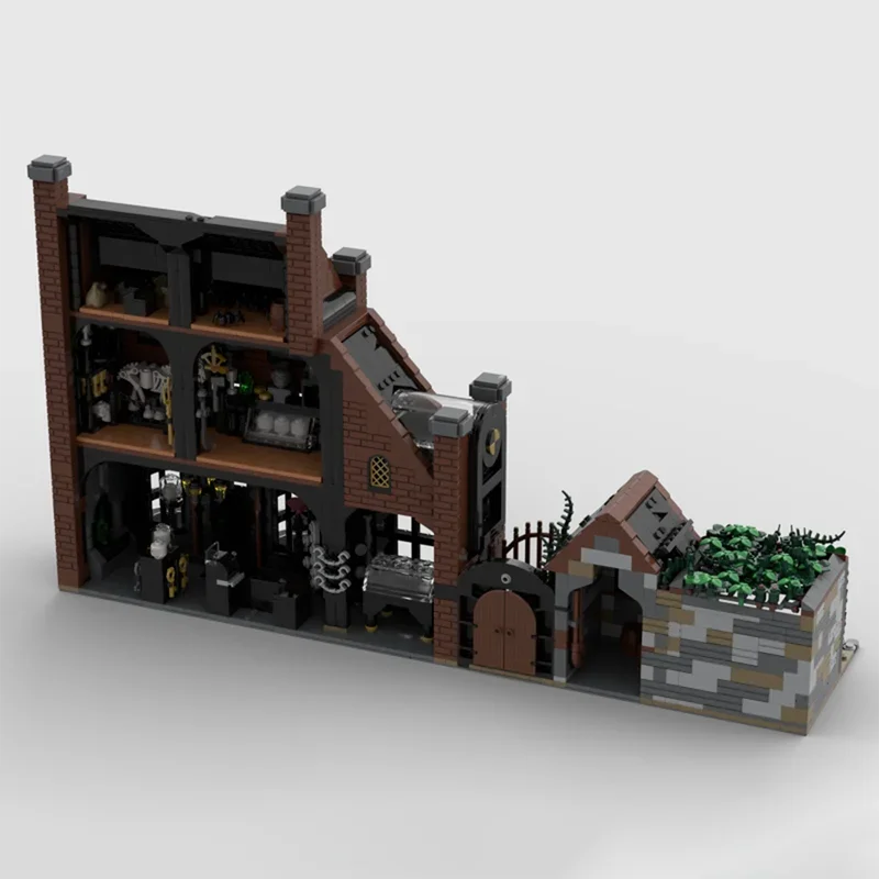 2430 ELEMENTÓW MOC Borgin i Burkes – Sklep z ciemnymi sztukami, modułowy budynek – Model architektury Knockturn Alley, klocki konstrukcyjne, zabawki, prezent