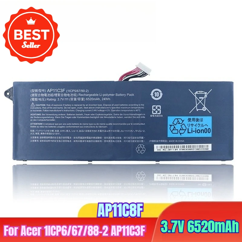 

3.7V 6520mAh Laptop Batteries AP11C8F for Acer 1ICP6/67/88-2 AP11C3F
