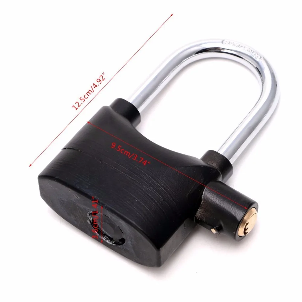 Waterproof Siren Alarm Padlock Alarm Lock for Motorcycle Long Beam Bike Bicycle