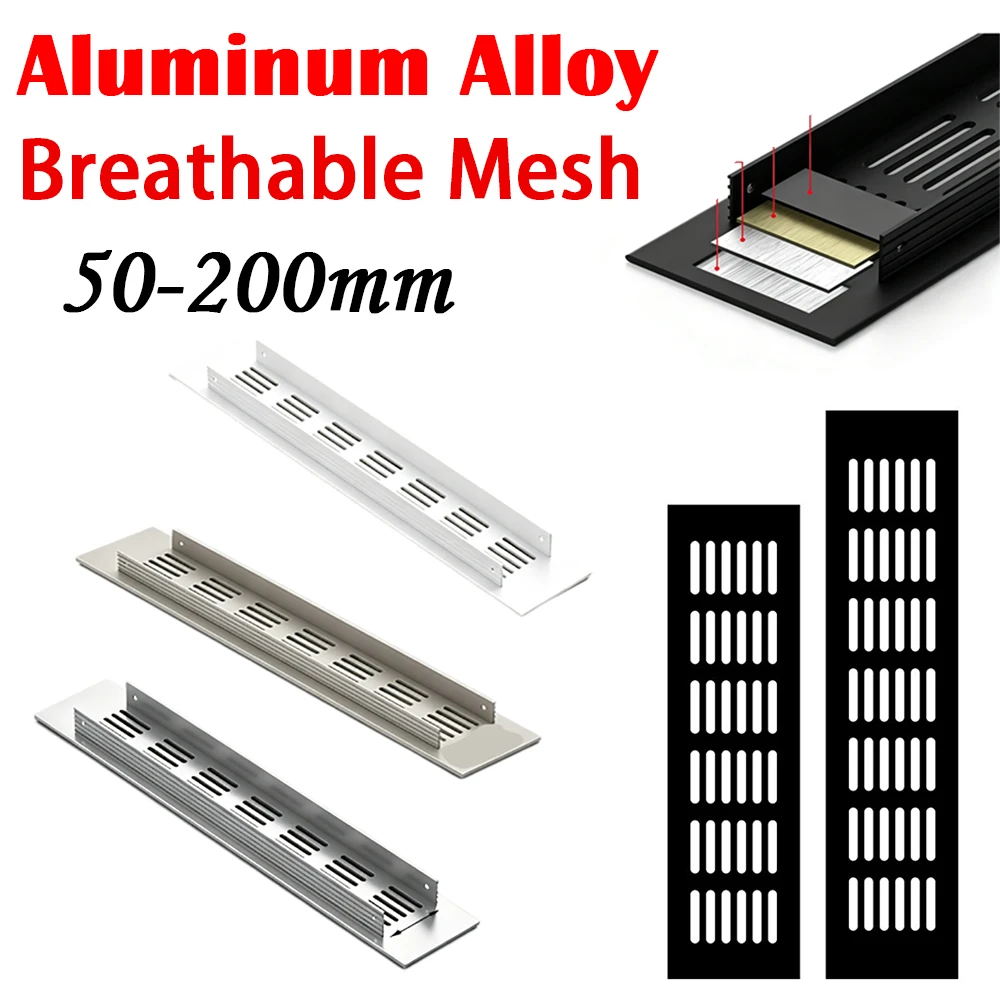 Aluminium Alloy Core Vents Rectangular Ventilation Grille Vents Black Wardrobe Shoe Cabinet Ventilation Grid Closet