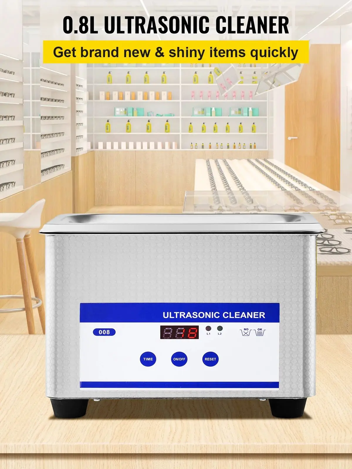 SucceBuy 800ml Ultrasone Reiniger Draagbare Wasmachine 35W Mini Vaatwasser Lave-Gerechten Echografie Bad voor Huishoudapparatuur - afbeelding 2