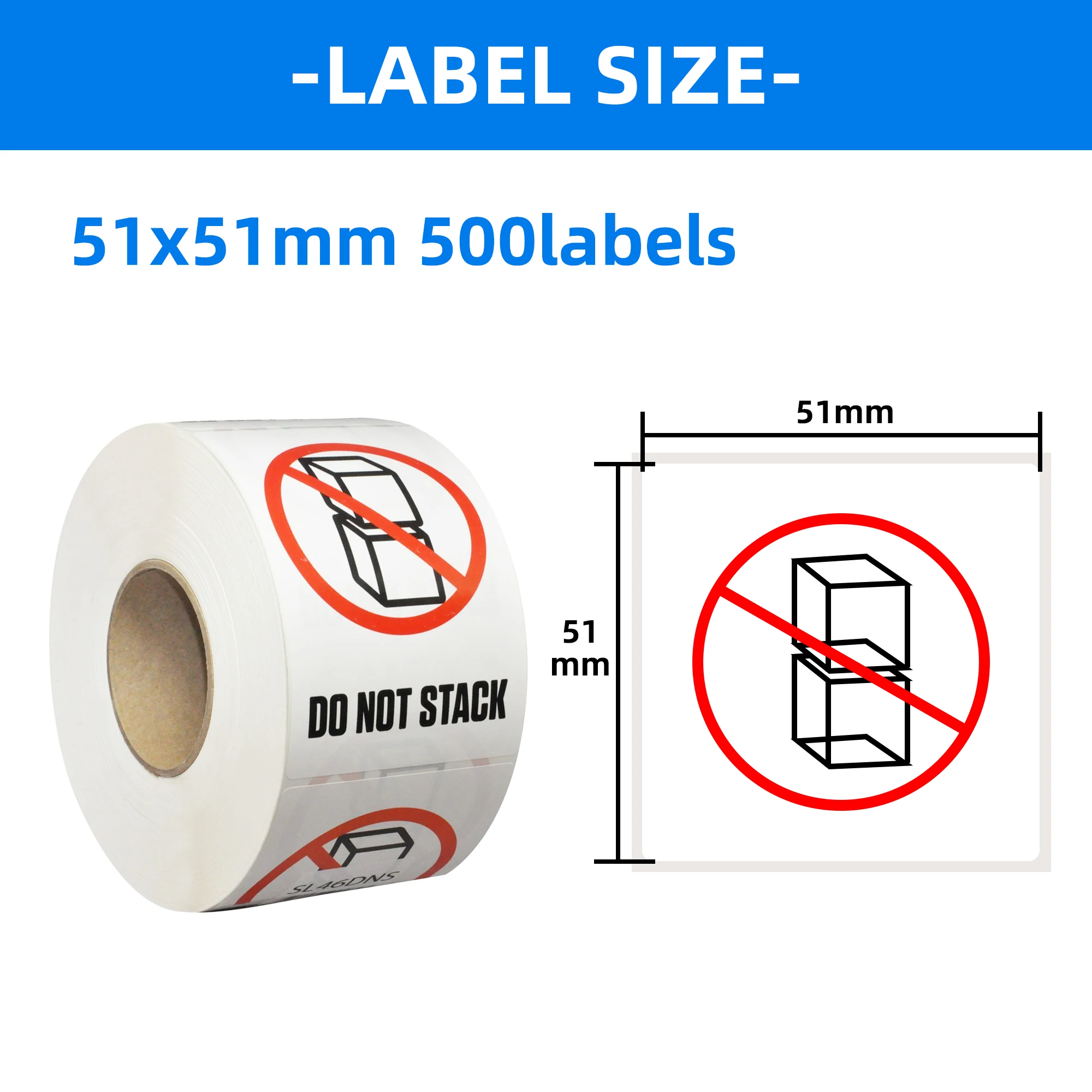Custom 2 x 3 inch Do not stack stickers 500 pcs per roll for packing and shipping use