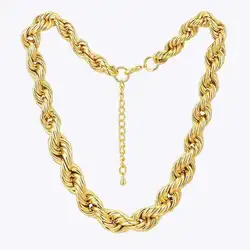 ENFASHION Irregular Hollow Thick Twist Chain Necklace For Women's 18K Plated Gold Fashion Jewelry Party Cocktail Birthday P3464