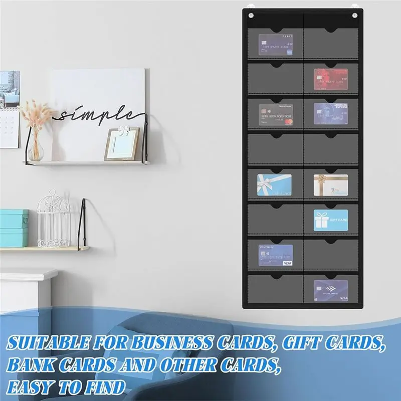 Index Card Holder PVC Blank Monthly Calendar Pocket Chart For Classroom Index Cards Versatile Wall Organizer For Teacher