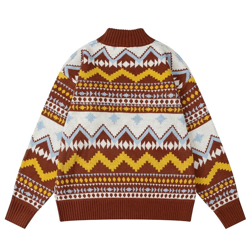 Maglioni lavorati a maglia oversize da uomo autunnali maglioni caldi e accoglienti a righe streetwear Harajuku abbigliamento casual in maglieria dalla vestibilità ampia