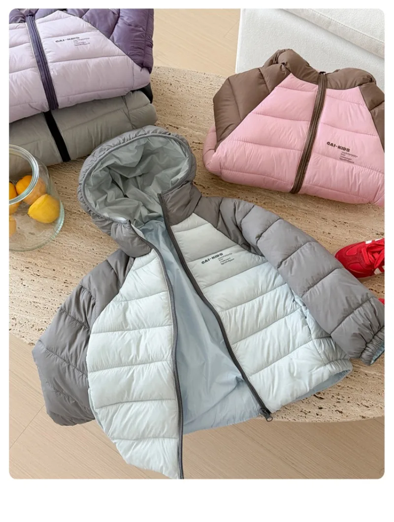 Kinder-Daunenjacke aus verdickter Baumwolle, wasserdicht, koreanische Version, kurzer Outdoor-Mantel für Jungen und Mädchen, bequemes „Bread“-Design – Detail 25