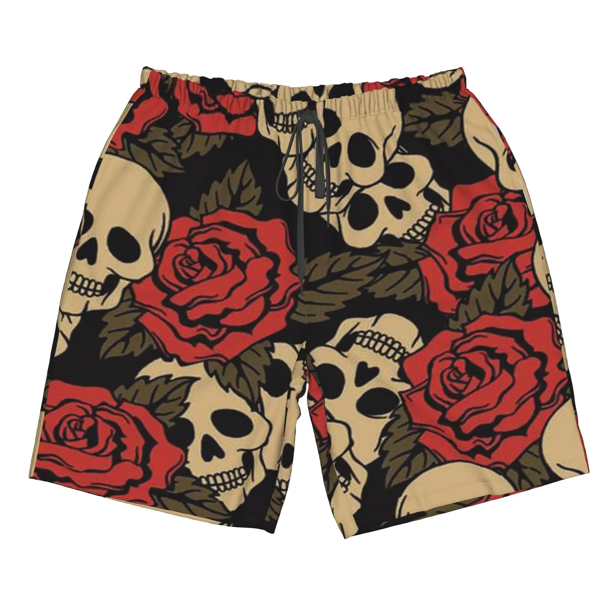 OLD SKULLS ROSES Trunks Beach Board Shorts Casual Quick Dry Swim Summer Men Pants
