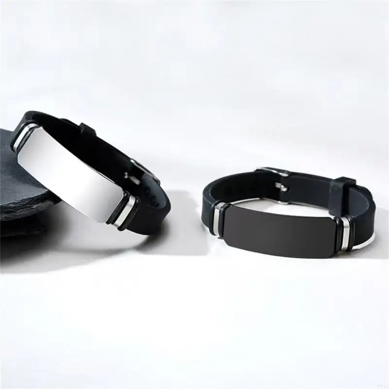  Sturdy Steel And Silicone Wristband Suitable For Workout Or Office