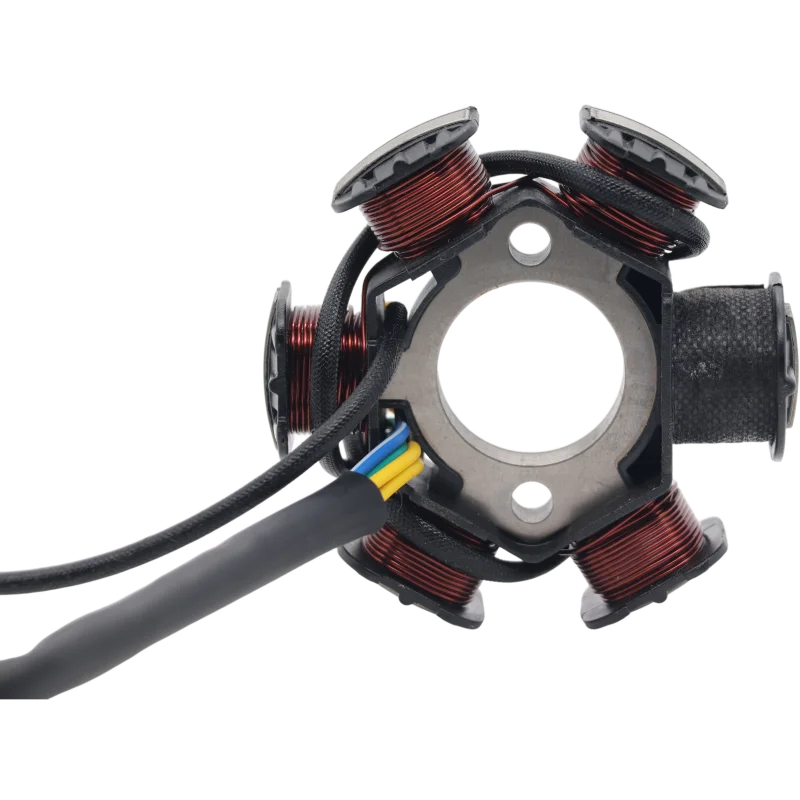 C100-6 Motorcycle Generator Stator Coil 6 Pole 5 Copper Wire Magnetic Half Wave Full Wave Full DC C100 DY100 Moto Accessories