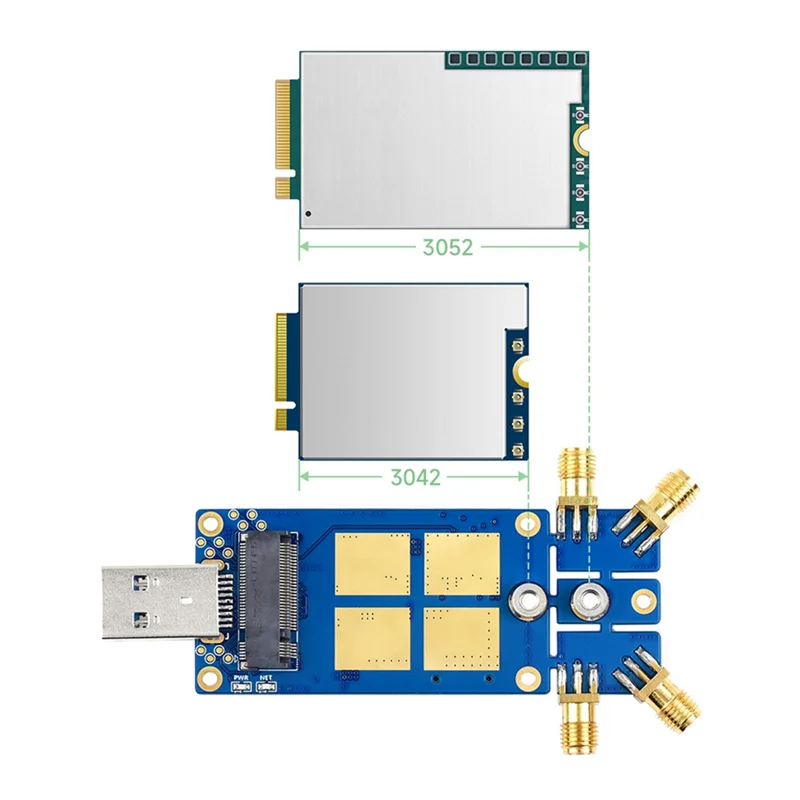 5G Dongle Module 4 Antennes Usb3.1 Poort Aluminium Heatsink M.2 Sleutel B Interface