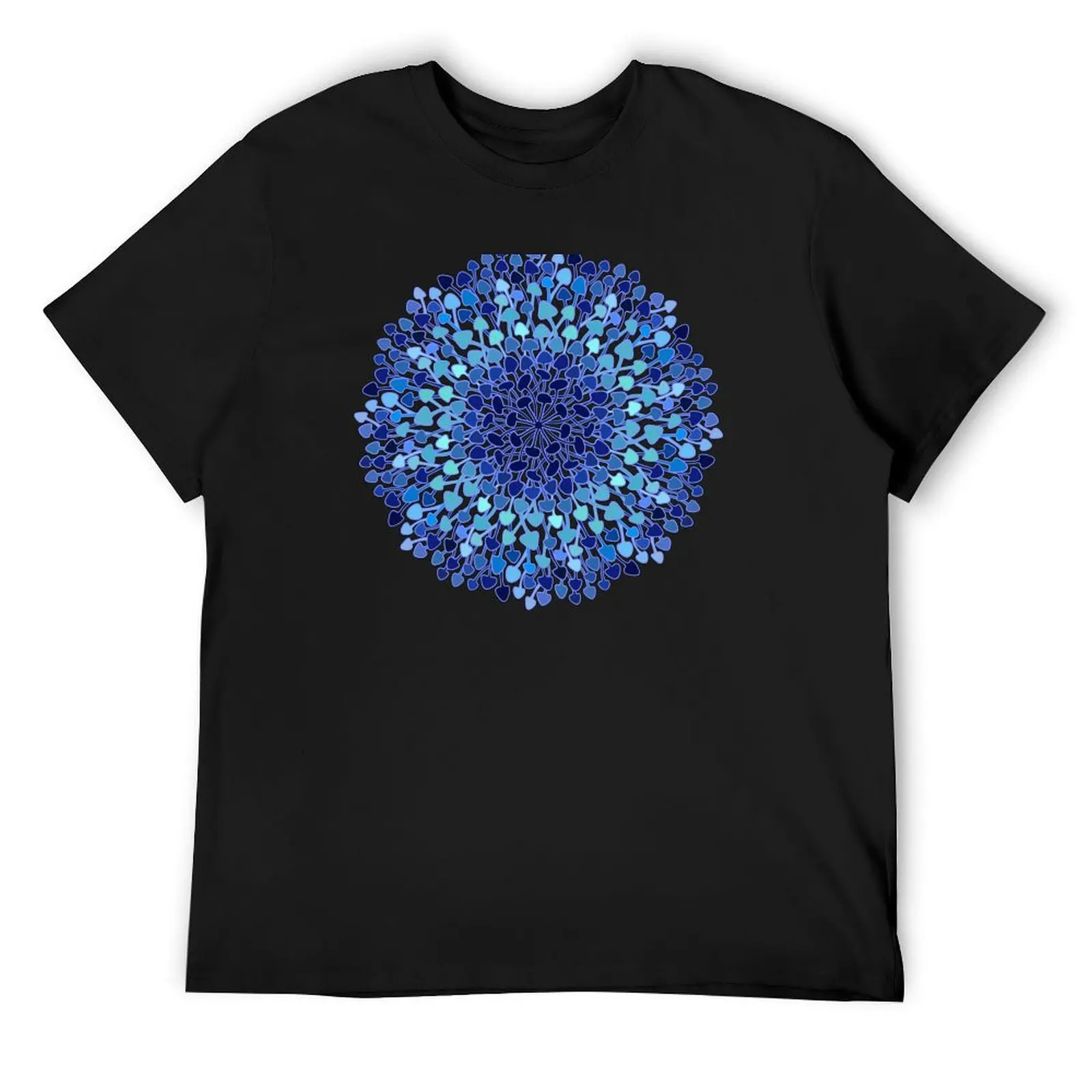 

Mushroom Mandala in blue colors T-Shirt graphic t shirts hippie clothes tees mens t shirts casual stylish