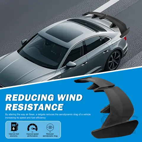 Becquet de Coffre Arrière Universel en Fibre de Carbone, Style Berline PRO avec Adhésif ABS, Racing