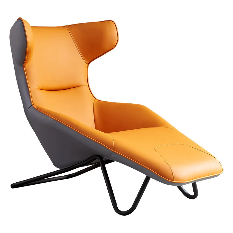 

Nordic single sofa chair, living room leather recliner, living room