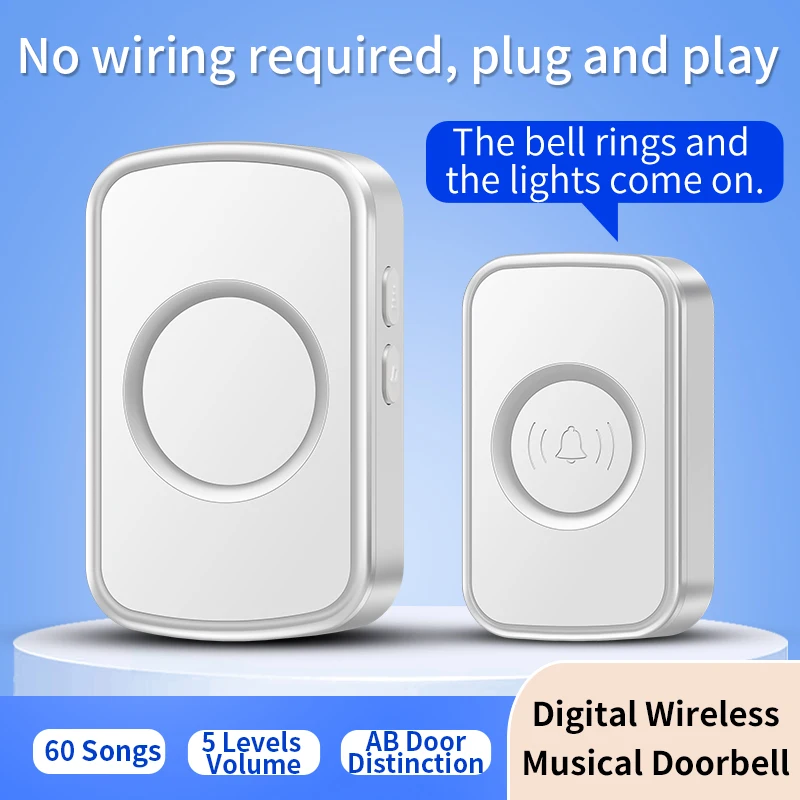 CACAZI A98 Multiple Combinations Wireless Waterproof Long Distance US EU UK AU Plug Door Bell for Smart Home Intelligent Chime