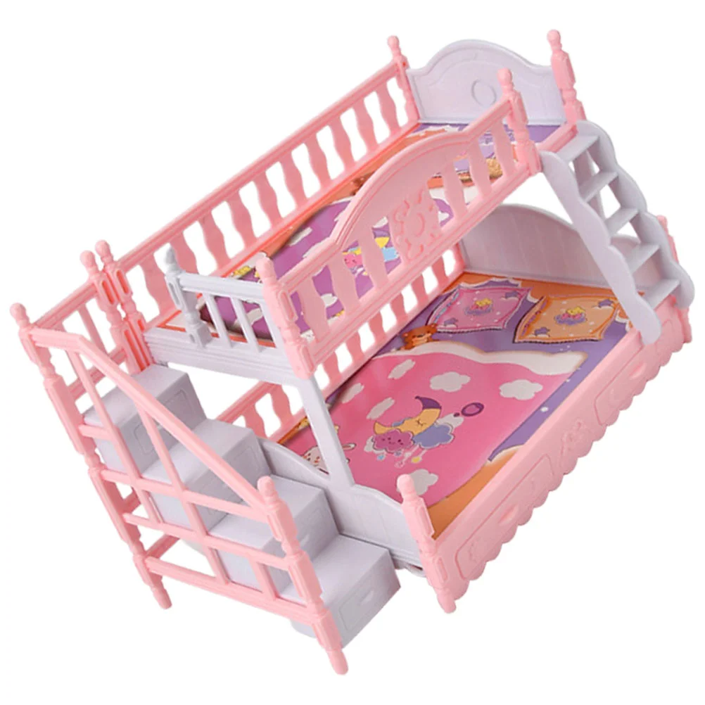 

Bunk Bed Upper and Lower Sheets Mini Models Miniature Furniture Ornament House Decor Baby