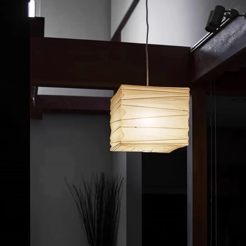 

Wabi-sabi Medieval Akari Noguchi Yong Pendant Lights LED E27 Rice Paper Lantern Bedroom Tea/Living Room Homestay Restaurant Cafe