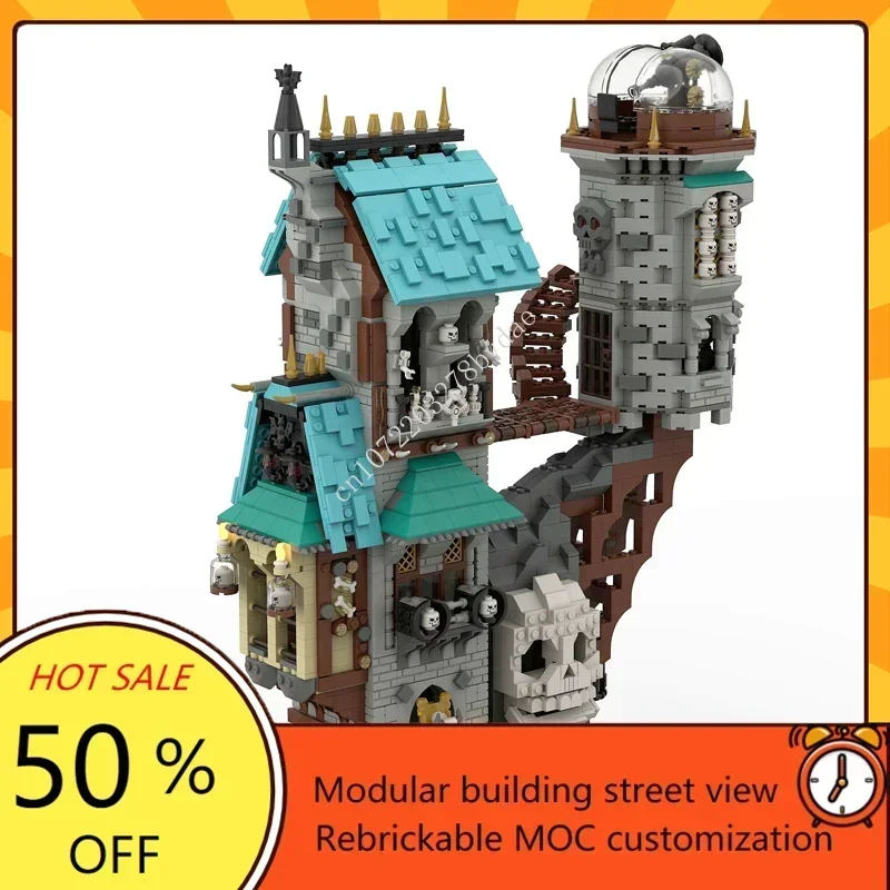 3876pcs kunden spezifische moc mittelalter liche Burg der Schädel wachturm Modellbau steine Technologie Ziegel DIY Montage Spielzeug Weihnachts geschenke