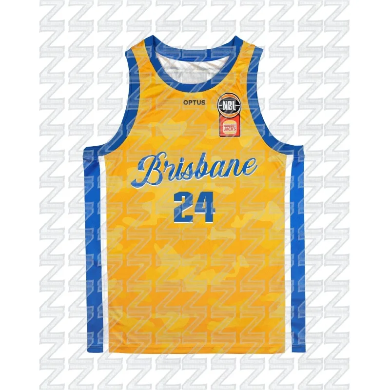 Brisbane Youth Basketball League Training Uniform, Fitness Sports Vest, Yellow Camouflage Themed Basketball Vest