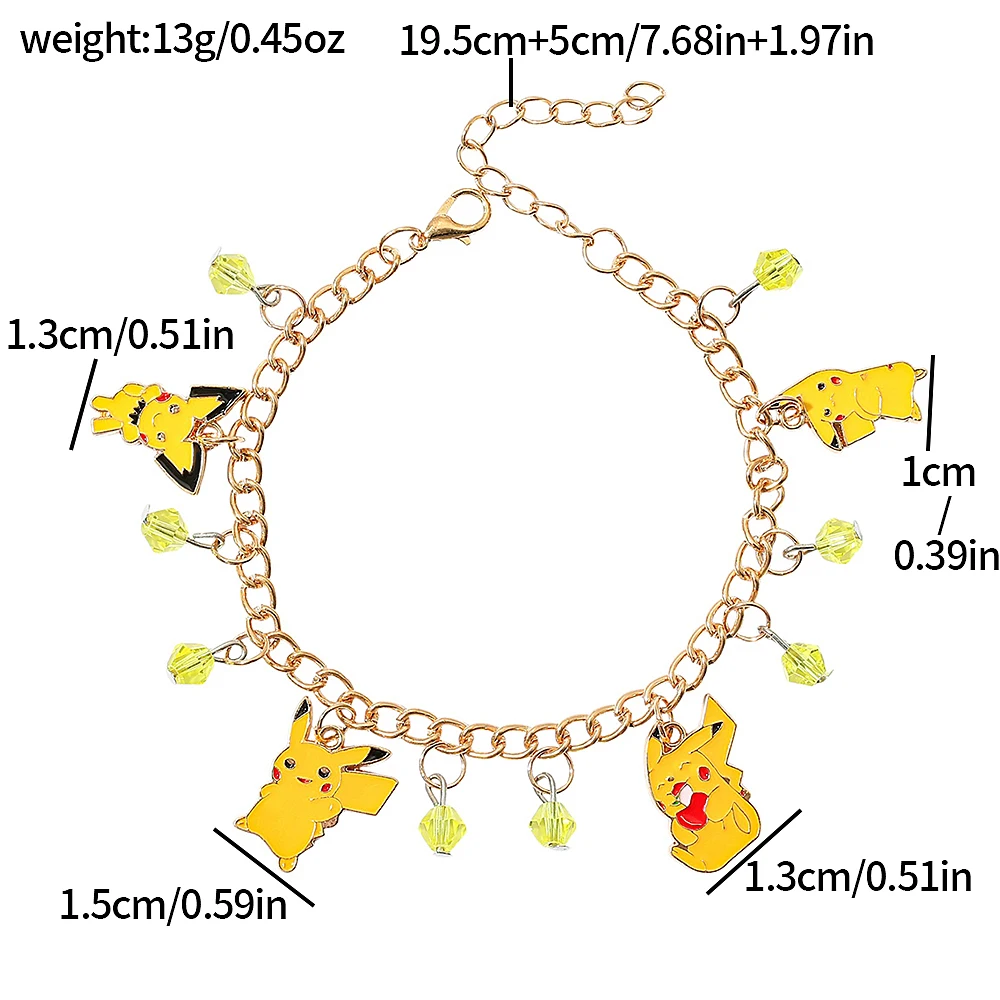 Anime Cartoon Game Pokemon Bracelet Character Series Pendant Bracelet Creative Design Charm Jewelry Accessories for Gift