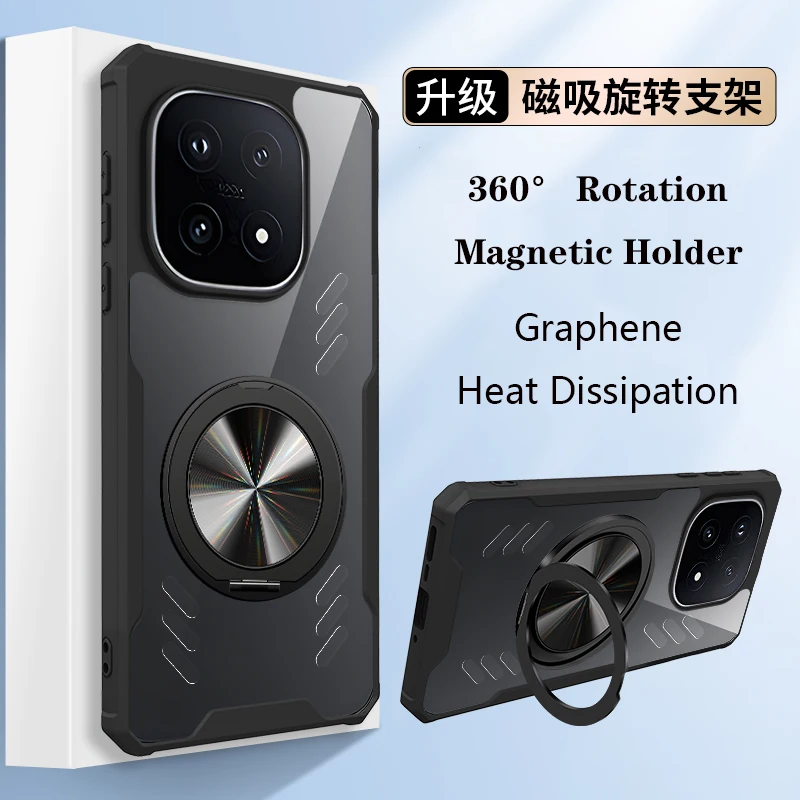 

Магнитный 360° ° Охлаждающий чехол с вращающейся подставкой для VIVO IQOO 15 13 5G с кольцевым держателем, прозрачная противоударная крышка для рассеивания тепла