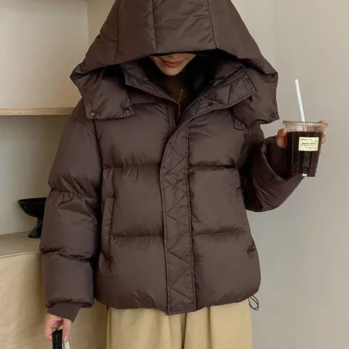 여성용 루즈 다운 재킷, 통근 캐주얼, 화이트 구스 다운, 방풍, 짧은 재킷, 겨울 신상 